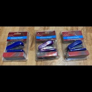 Set of three Small Staplers.